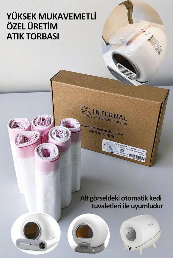 Internal Otomatik,Kedi,Tuvaleti,Için,Büzgülü,Atık,Poşeti,-,"Model,2",Özel,Üretim,Kalın,-,6,Rulo,(60,Adet) - Image 1