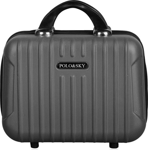 Polo&Sky Class Model Füme Renk Abs Makyaj Çantası El Valizi - Image 1