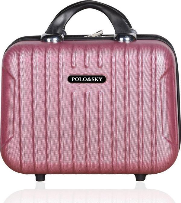 Polo&Sky Class Model Gül Kurusu Renk Abs Makyaj Çantası El Valizi - Image 1