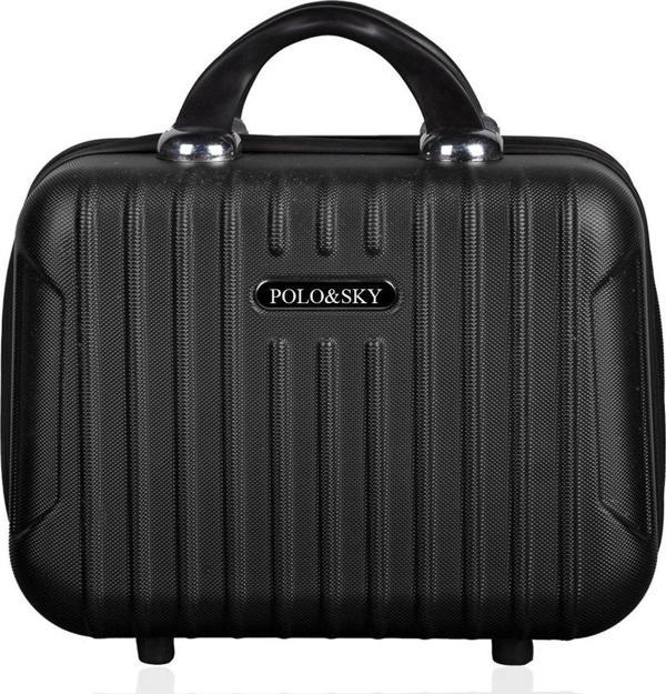 Polo&Sky Class Model Siyah Renk Abs Makyaj Çantası El Valizi - Image 1