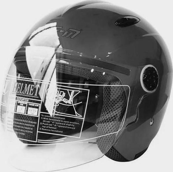Frem 601 Açık Korumalı Vizörlü Yarım Motosiklet Kaskı L Beden Gri - Image 1