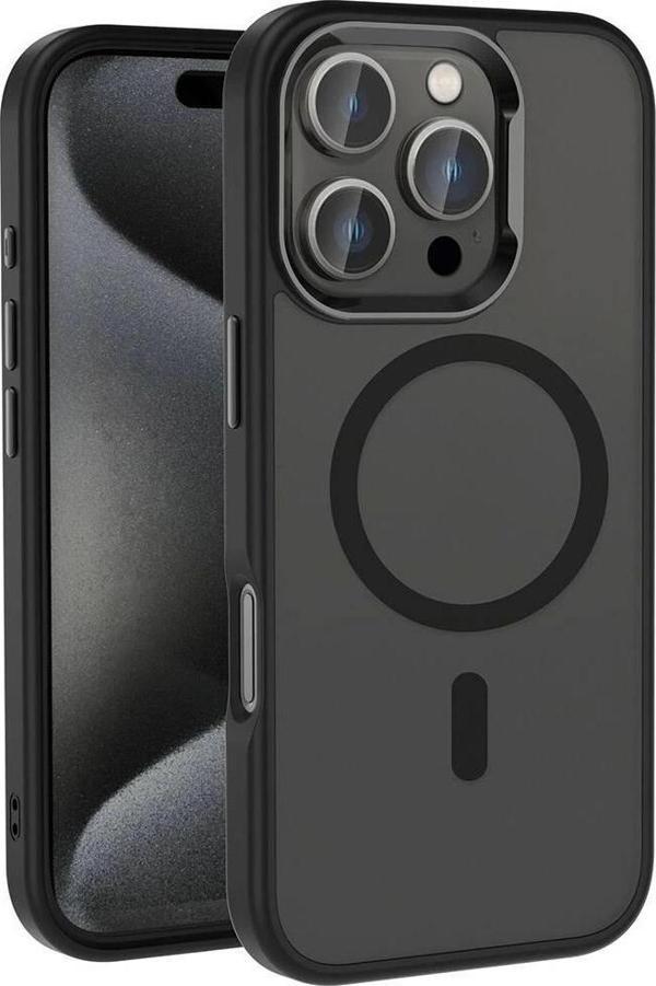 Apple iPhone 16 Pro Max Kılıf Magsafe Şarj Özellikli Parlak Kamera Çerçeveli Zore Kost Kapak - Image 1