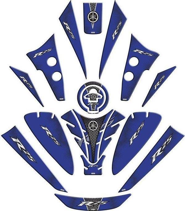 Gogo Tank Pad Set 004 Yamaha Yzf-r25 2019-2024 Mavi Karbon - Image 1