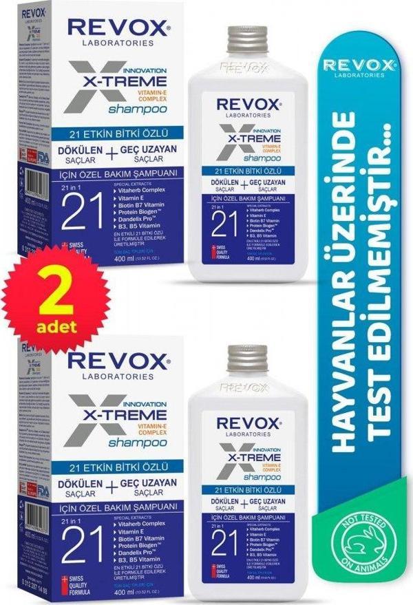 Revox X-treme Dökülen ve Geç Uzayan Saçlar Için Bakım Şampuanı x 2Adet - Image 1