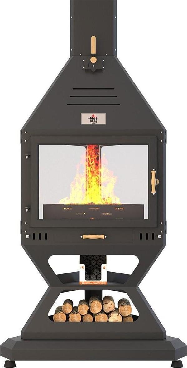Hot Triangle V2 Orta Şömine Seramik Camlı - Image 1