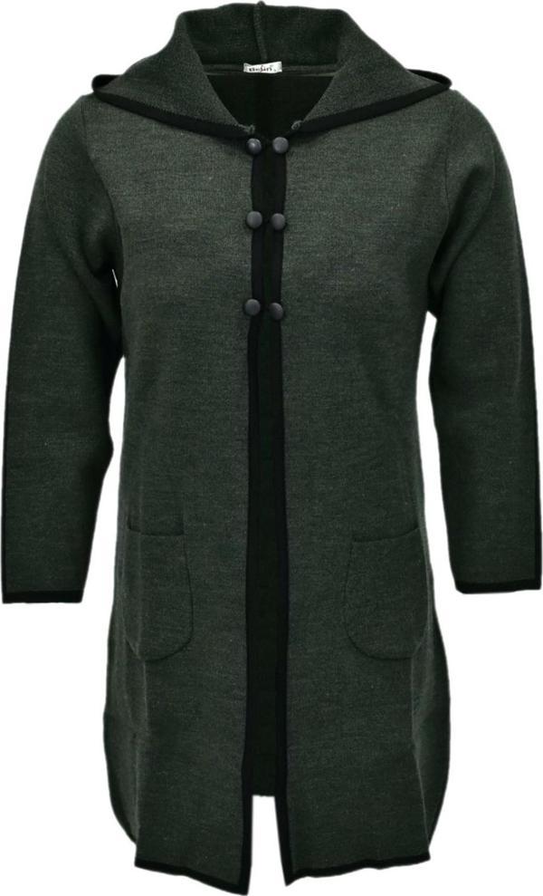 Kadın Kapüşonlu Tiriko Düğmeli Cepli Hırka 8232 BGL-ST04072 - Image 1