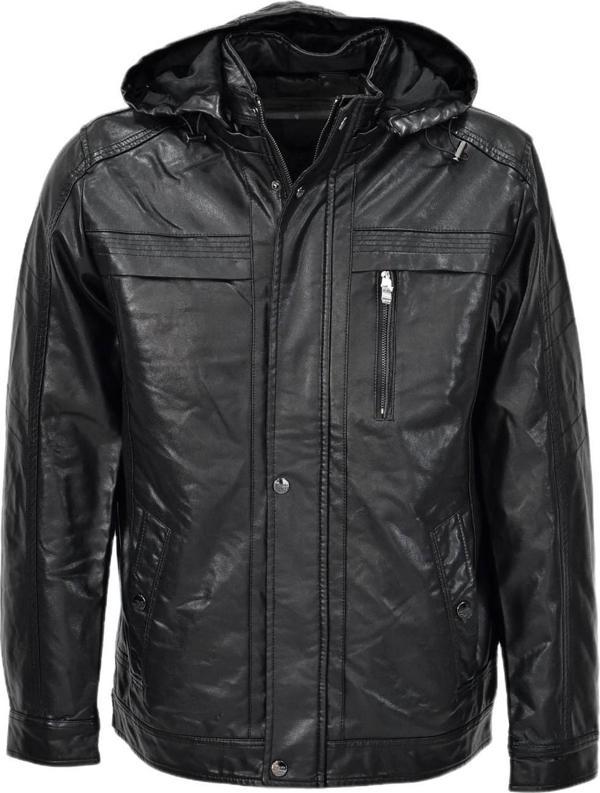 Erkek Suni Deri Kapüşonlu Spor Mont M1212 BGL-ST04017 - Image 1