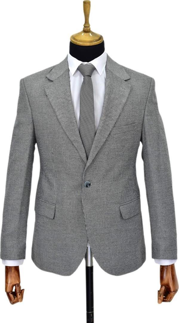 Erkek Gri Tek Spor Ceket Çift Yırtmaçlı BGL-ST03981 - Image 1