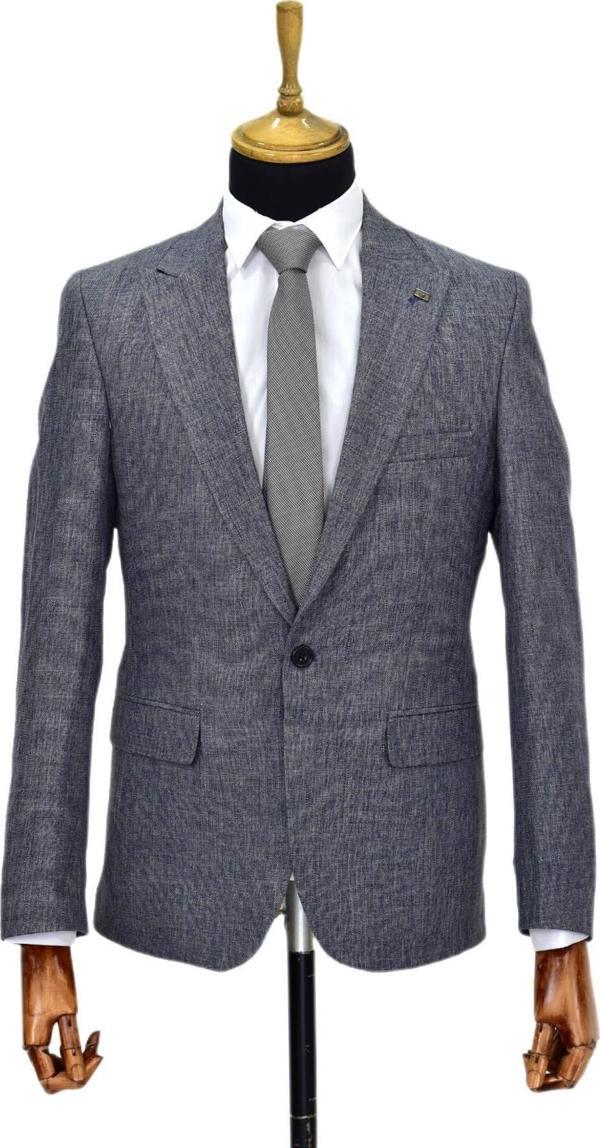 Erkek Lacivert Tek Spor Ceket Çift Yırtmaçlı BGL-ST03979 - Image 1