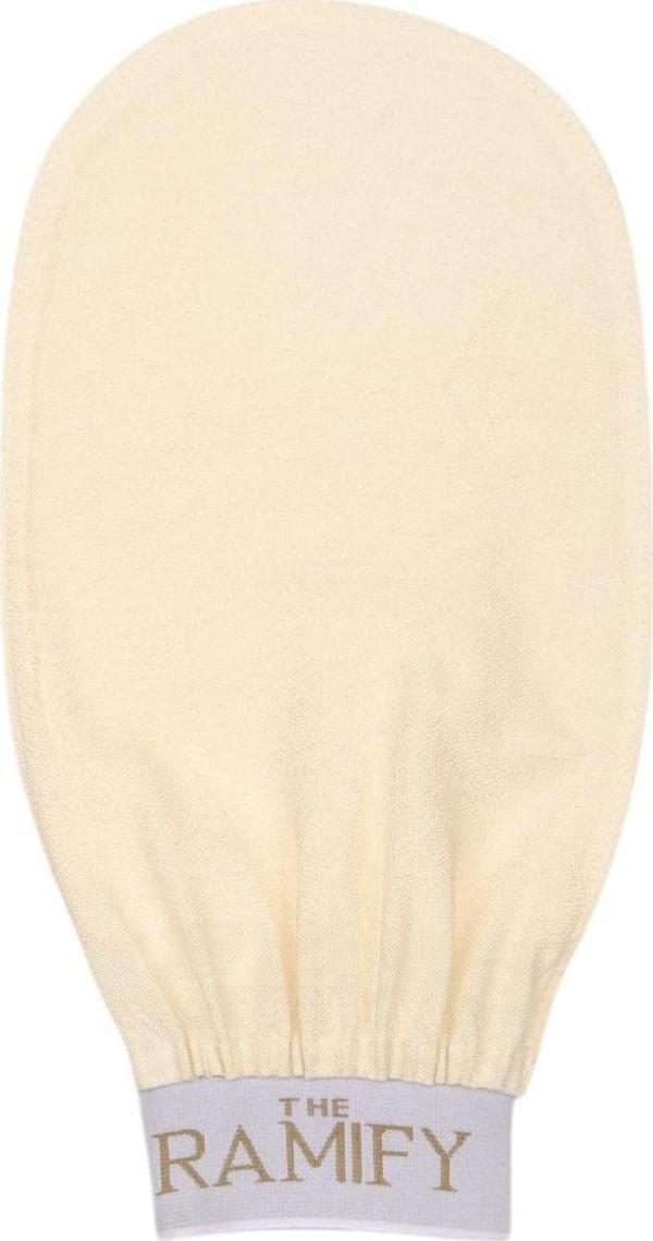 Ekru Banyo Duş Kesesi Peeling Eldiveni %100 Floş İpek Kadın Ve Erkekler İçin (Unisex) - Image 1