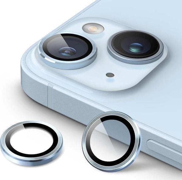 Newface Raze Seri Metal Çerçeveli Kamera Lens Koruyucu Cam - iPhone 14 / 14 Plus Uyumlu - Image 1