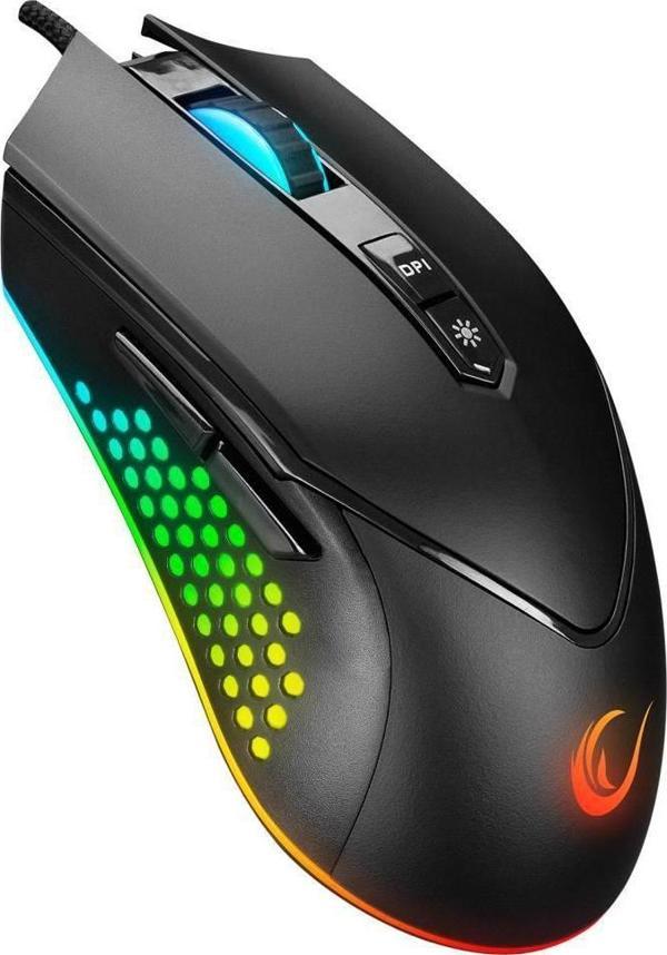Rampage SMX-R43 X-GRIND 6400 DPI RGB Led Siyah Gaming Mouse - Image 1
