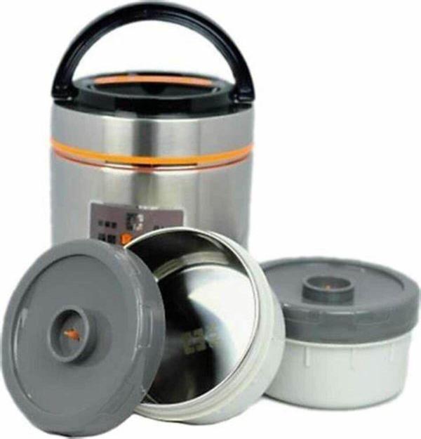 Paslanmaz Çelik Yemek Termos 3 Katlı Sızdırmaz Yemek Termosu Sefer Tası 1,9 Litre - Image 1