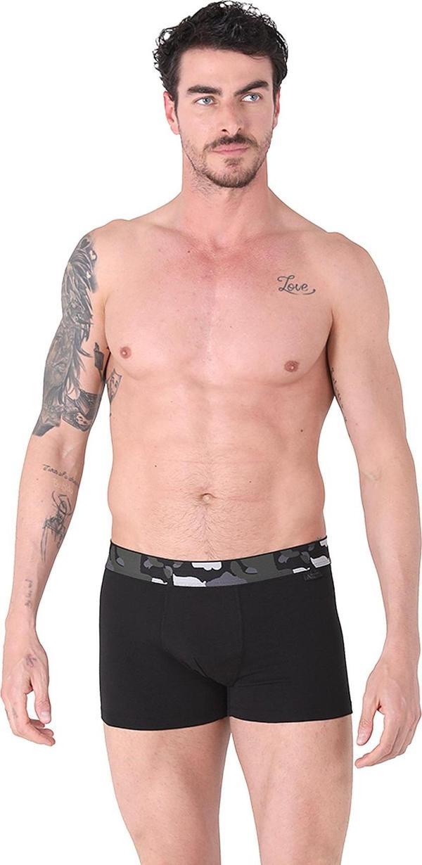 North Ice 2li Kamuflaj Boxer SİYAH/ LACİVERT - Image 1