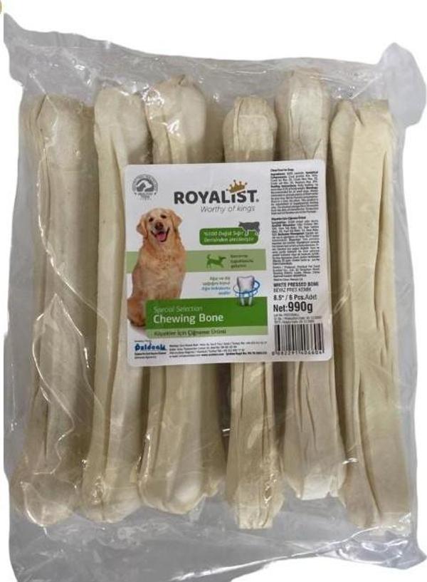 Royalist Beyaz Press Köpek Çiğneme Kemik 8.5'' (22 Cm) 6 Adet XL 990 gr - Image 1