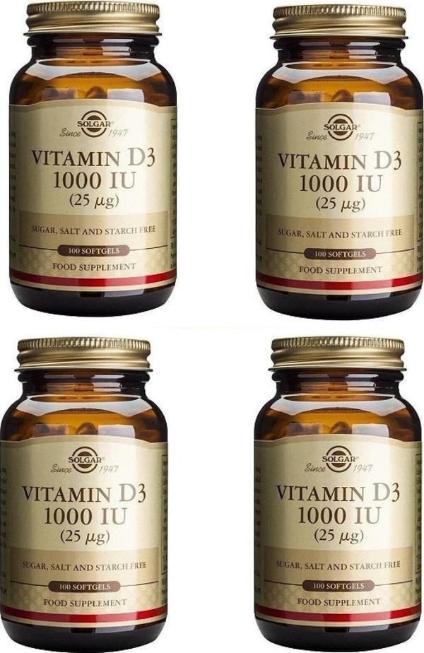 Vitamin D3 1000 Iu 25 mg (100 Kapsül) X4 Adet - Image 1