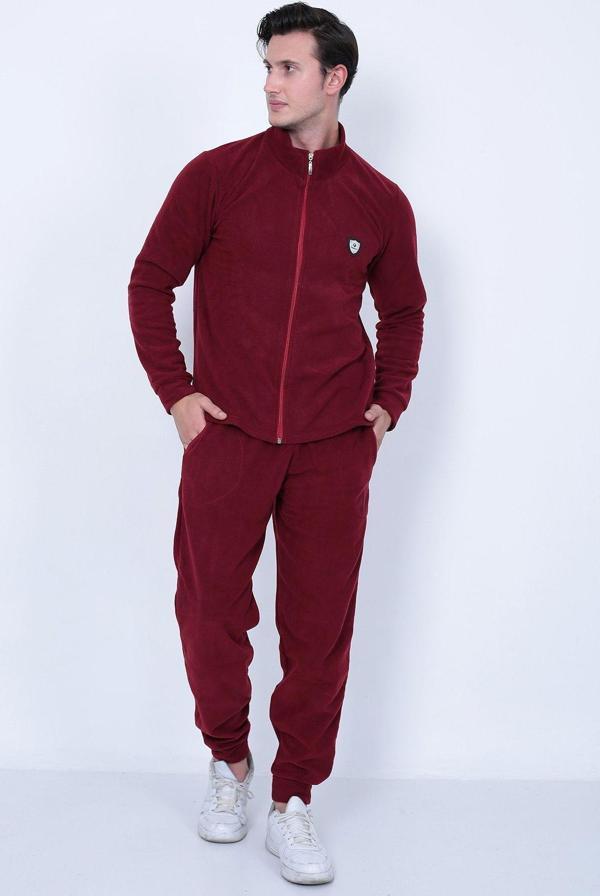 Lukitus Tam Fermuarlı Polar Erkek Eşofman Takımı - Image 1