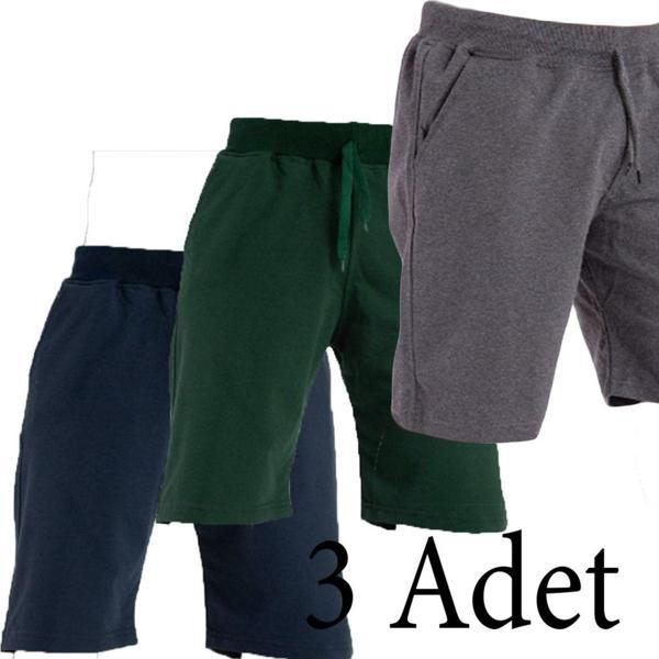 Lukitus Pamuklu Cepli Basic Erkek Şort 3 Adet - Image 1