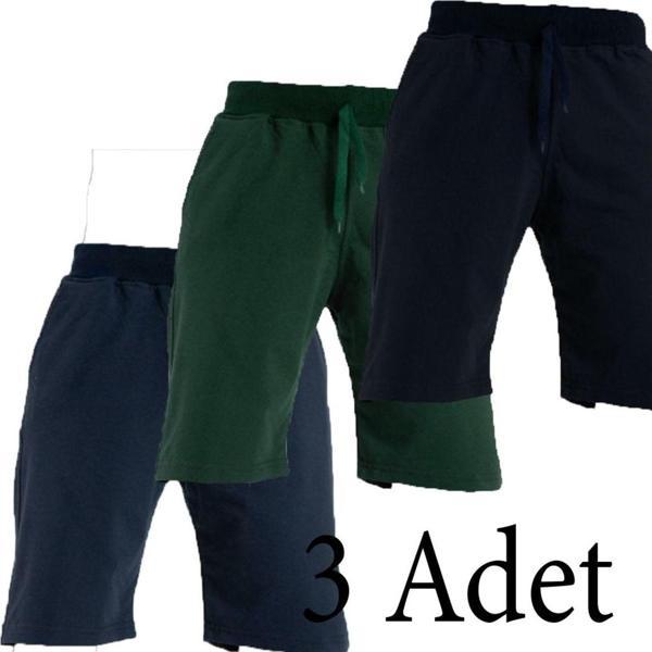 Lukitus Pamuklu Cepli Basic Erkek Şort 3 Adet - Image 1