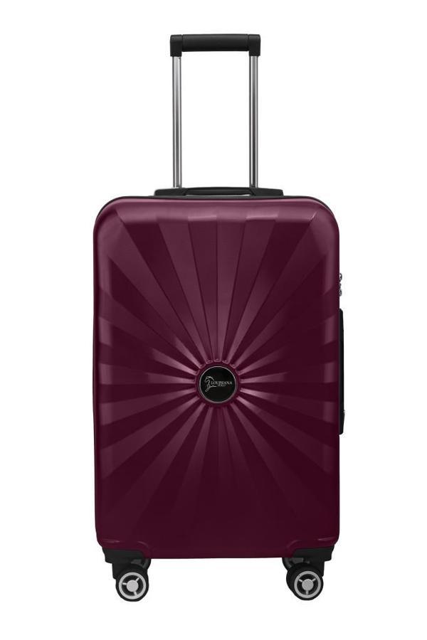 Orta Boy %100 Polikarbon Valiz 4x2 Teker Bordo 1809 - Image 1