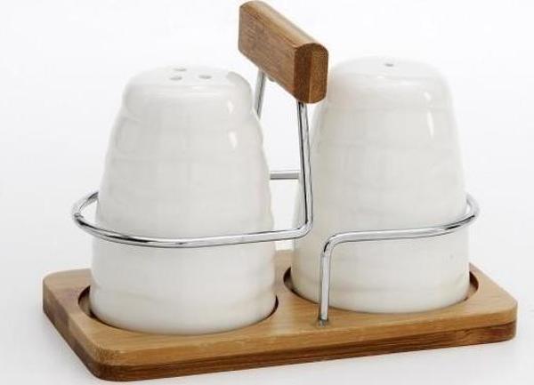 UN 6835 FAME KİTCHEN 2 Lİ STANDLI BAMBU TUZLUK BİBERLİK  - Image 1