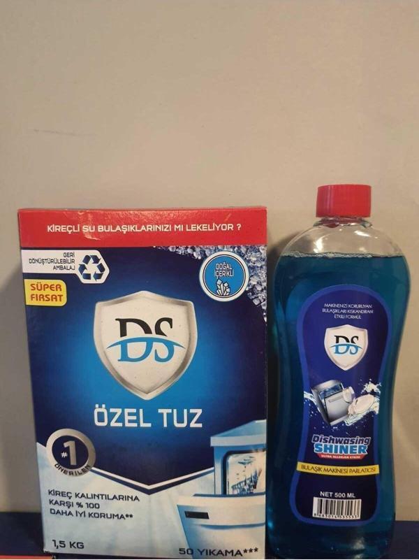 Derinsu Kimya Bulaşık Makinesi Tuzu 1500 Gr + Parlatıcı 500 Ml 2Si 1 Arada - Image 1