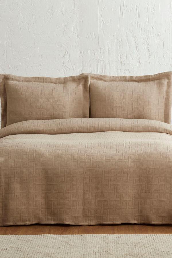 Karaca Home Corner Çift Kişilik Yatak Örtüsü Seti Bej - Image 1