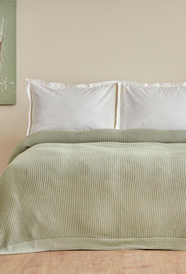Karaca Home Cool Touch Triko Battaniye Yeşil - Image 1