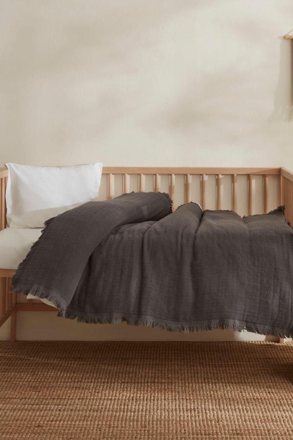 Karaca Home Lily %100 Pamuk Bebek Battaniye Gri - Image 1