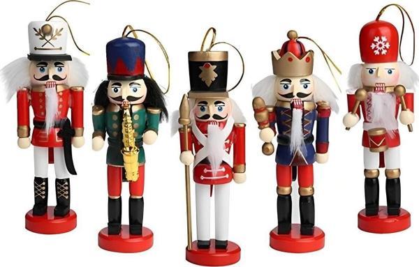 Hubjua Royal Nutcracker Fındıkkıran Yılbaşı Süsü 12Cm 5Li Set - Image 1
