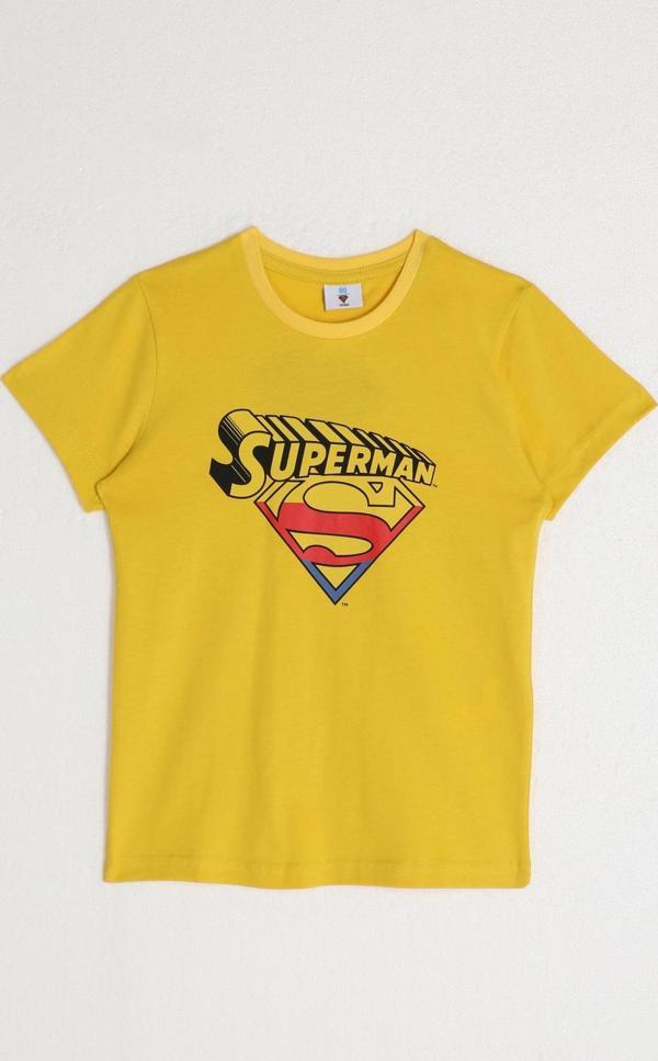 SuperMan L1581-2 Erkek Çocuk Tişört Açık Sarı - Image 1