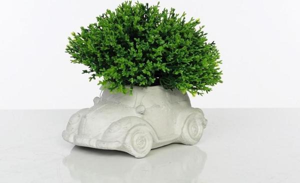 Hediyelik Klasik Vosvos Beton Saksı İçinde Yapay Çiçek Dekoratif Eşya  Yeşil - Image 1