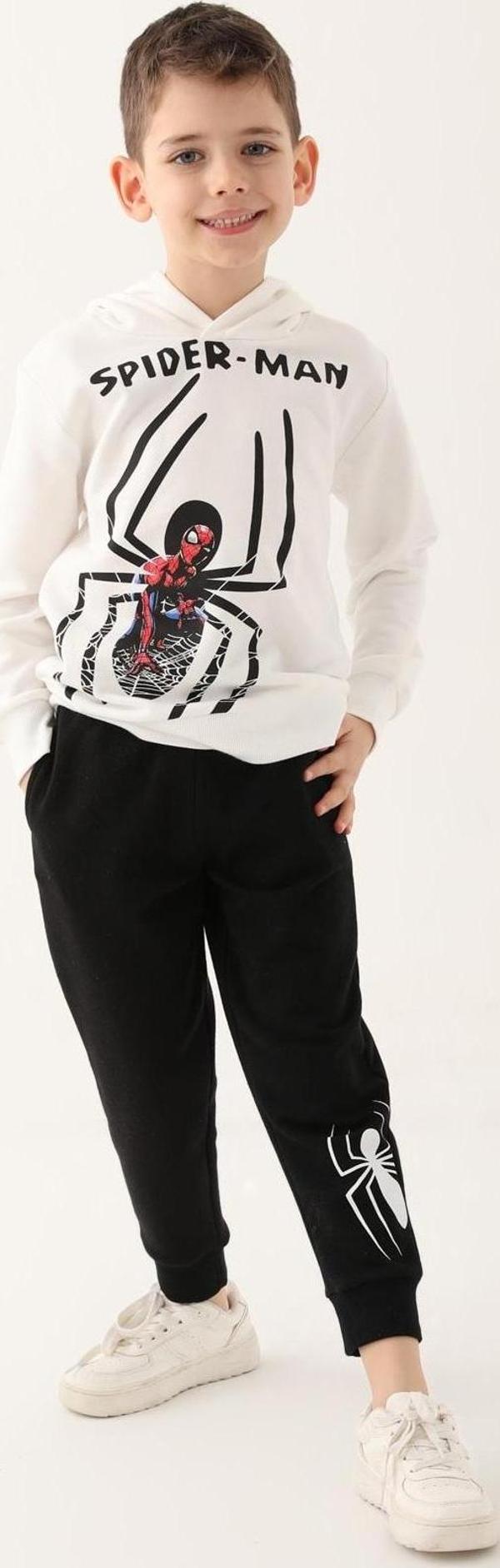 Spider Man D4837-3 Erkek Çocuk Eşofman Takımı Krem - Image 1