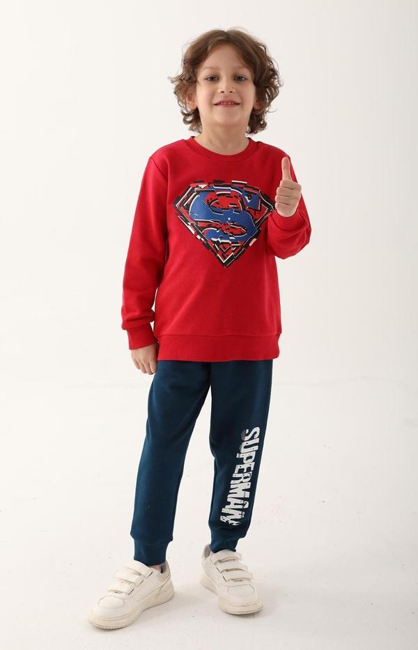 SuperMan L1623-3 Erkek Çocuk Eşofman Takımı Kırmızı - Image 1