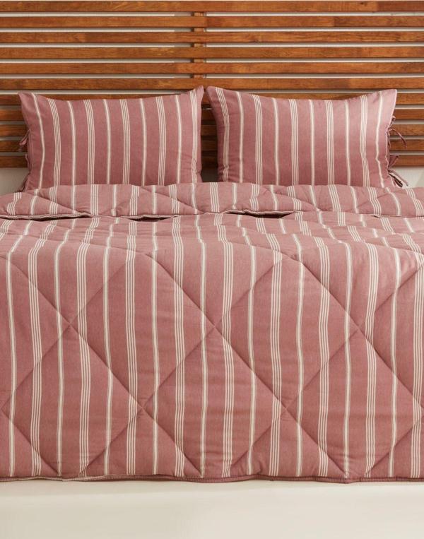 Sarah Anderson Barlet Çift Kişilik Comfort Set/Uyku Seti Çizgili Bordo - Image 1