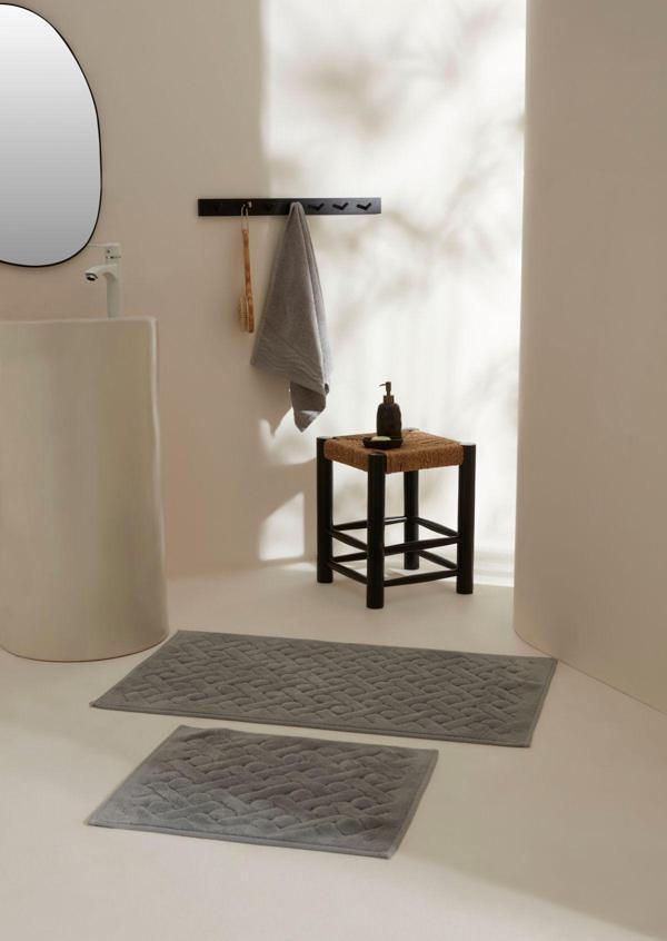 Karaca Home Foley 2'li Banyo Paspası Açık Gri - Image 1