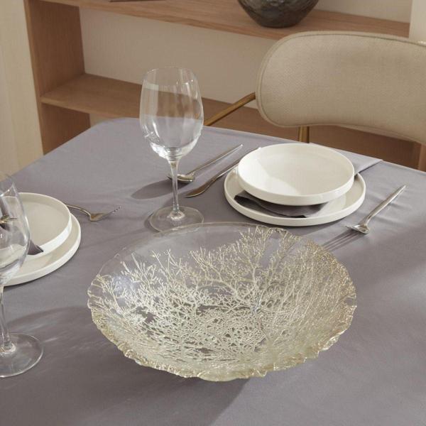 Karaca Home Autumn Dekoratif Tabak Gümüş  - Image 1