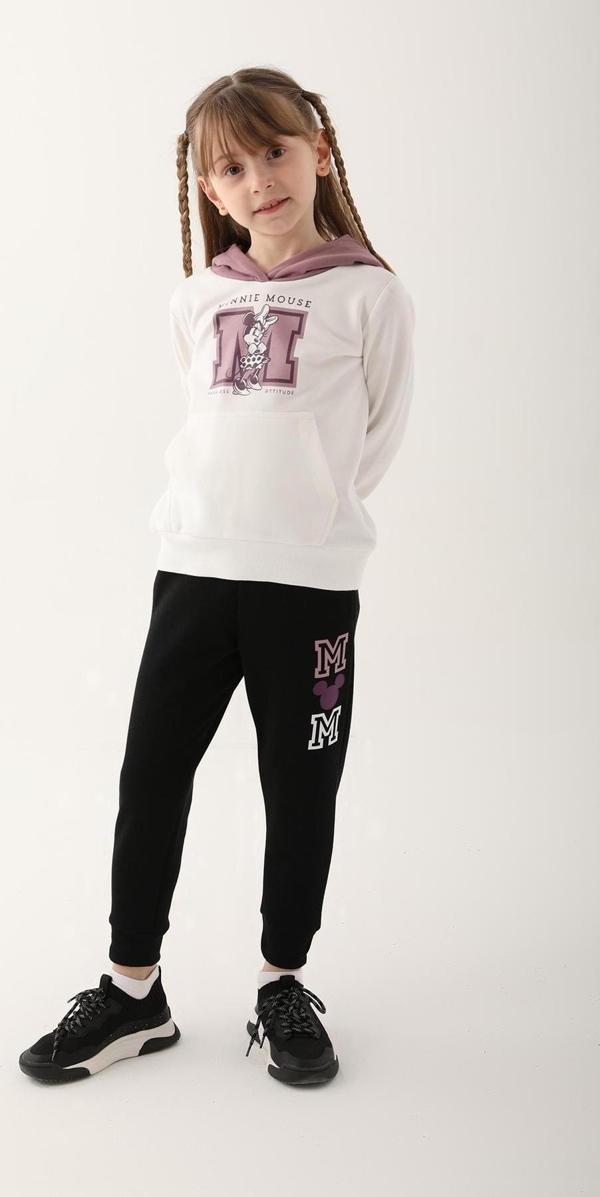 Minnie Mouse D4813-3 Kız Çocuk Eşofman Takımı Krem - Image 1