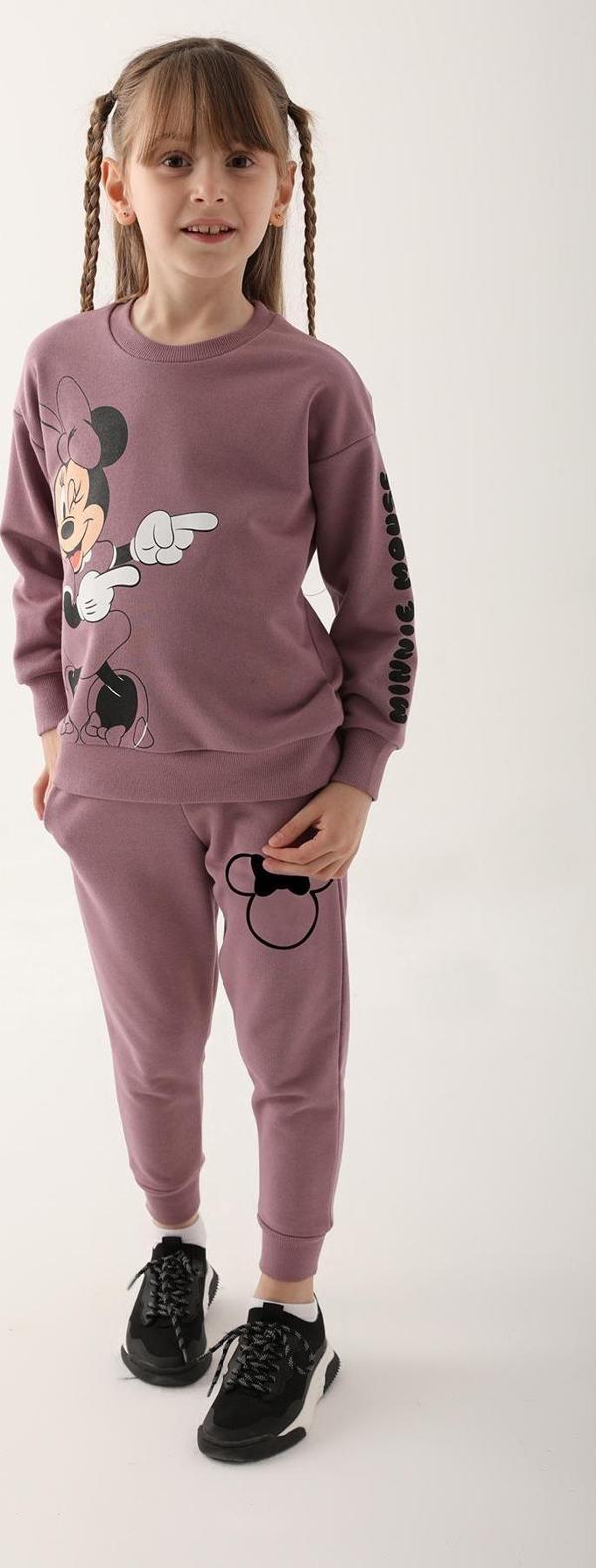Minnie Mouse D4811-3 Kız Çocuk Eşofman Takımı Koyu Leylak - Image 1