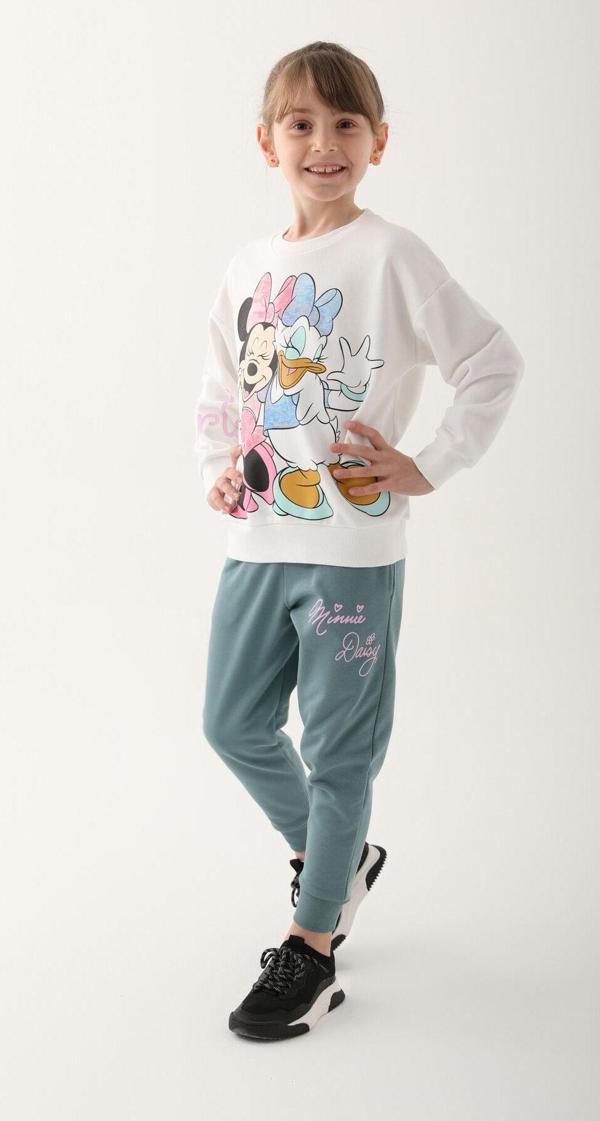 Minnie Mouse D4815-3 Kız Çocuk Eşofman Takımı Krem - Image 1