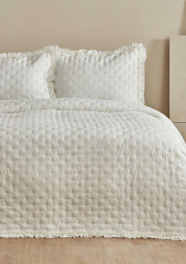Karaca Home Viona Çift Kişilik Yatak Örtüsü Seti Ekru - Image 1