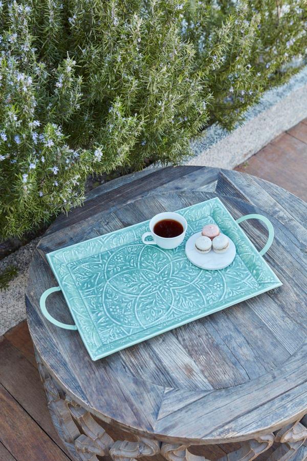 Karaca Home Donna Dekoratif Tepsi Su Yeşili 45 cm - Image 1