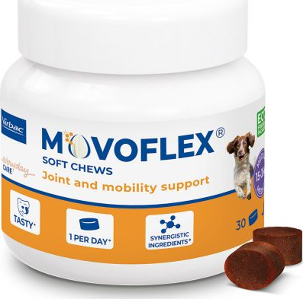 Movoflex M Yumuşak Çiğneme Tableti Orta Irk Köpekler 15kg ila 30kg 30x4 g - Image 1