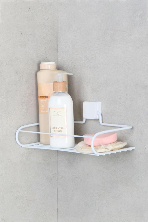 Hagen Ömür Boyu Paslanmaz Yapışkanlı Banyo Rafı, Banyo Düzenleyici, Banyo Organizer, Şampuan Rafı - Image 1