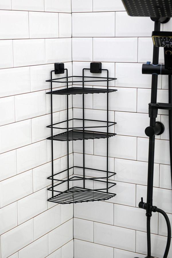 Hagen Ömür Boyu Paslanmaz Yapışkanlı Banyo Rafı, Banyo Düzenleyici, Banyo Organizer, Şampuan Rafı - Image 1