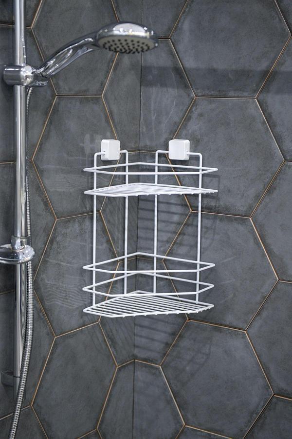 Hagen Ömür Boyu Paslanmaz Yapışkanlı Banyo Rafı, Banyo Düzenleyici, Banyo Organizer, Şampuan Rafı - Image 1