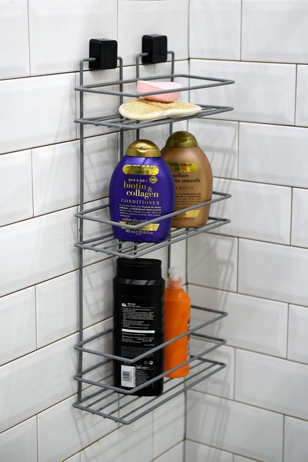 Hagen Ömür Boyu Paslanmaz Yapışkanlı Banyo Şampuanlığı, Baharatlık, Mutfak Rafı, Matkap Vida Yok - Image 1