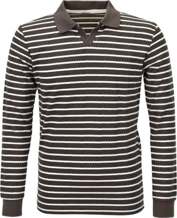Erkek Spor Çizgili Mevsimlik Triko Polo Yaka Kazak BGL-ST03930 - Image 1