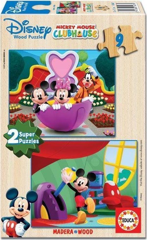 Educa Puzzle Mickey Mouse, Disney 2 X 9 Parça Ahşap Puzzle - Image 1