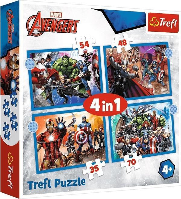 Trefl Puzzle Brave Avengers 4 in 1 Çocuk Puzzle  (35+48+54+70 Parça) - Image 1